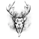headstone crows deer skull tattoo design idea