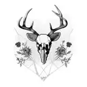 headstone crows deer skull tattoo design idea