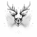 headstone crows deer skull tattoo design idea