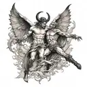 Michael and lucifer falling tattoo design idea