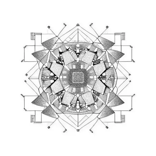 a geometric design featuring circuit board patterns, binary code, or even microchip-like structures. These elements can  tattoo design idea