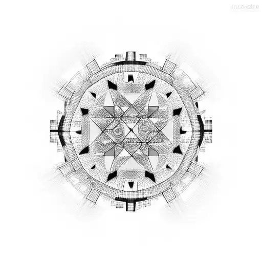 a geometric design featuring circuit board patterns, binary code, or even microchip-like structures. These elements can  tattoo design idea