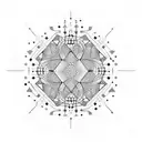 a geometric design featuring circuit board patterns, binary code, or even microchip-like structures. These elements can  tattoo design idea