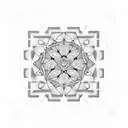 a geometric design featuring circuit board patterns, binary code, or even microchip-like structures. These elements can  tattoo design idea