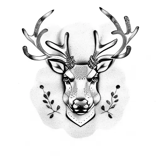 reindeer tattoo design idea