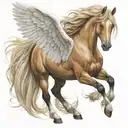 horse Angel wings girl with long blonde hair  tattoo design idea