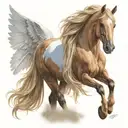 horse Angel wings girl with long blonde hair  tattoo design idea