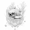 Underwater diving tattoo design idea