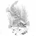 Underwater diving tattoo design idea