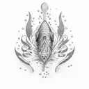 Underwater diving tattoo design idea