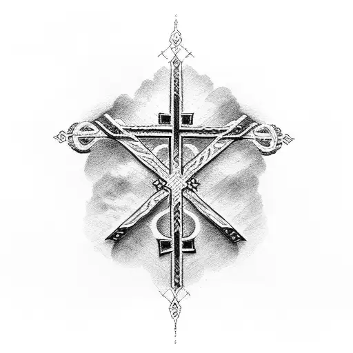 cross with john 3:16 tattoo design idea
