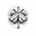 cross with john 3:16 with boxing gloves tattoo design idea