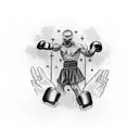 cross with john 3:16 with boxing gloves tattoo design idea