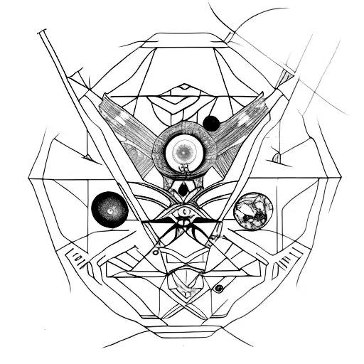 Galactic Leonardo da Vinci tattoo design idea