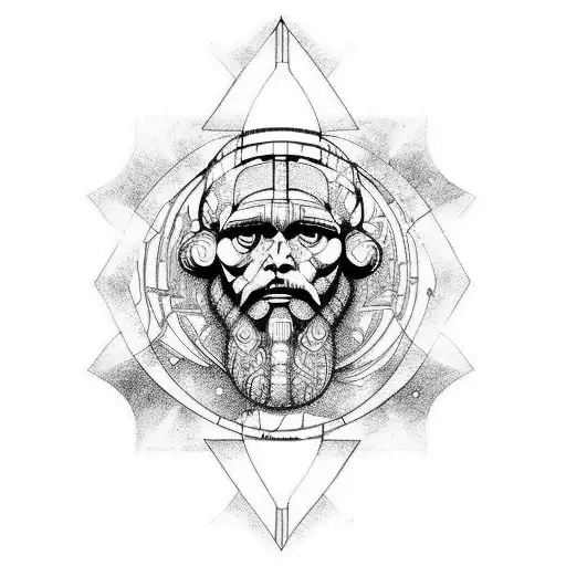 Galactic Leonardo da Vinci tattoo design idea