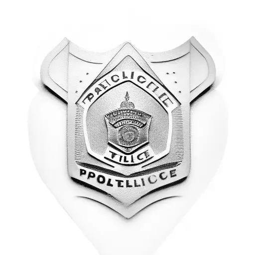 A police badge with a street art graffiti design tattoo design idea