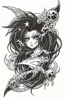 grudge front tigh tatto idea tattoo design idea