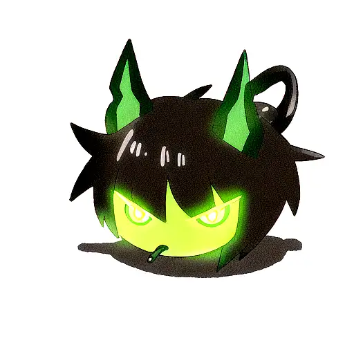 shadow demon with glowing green mouth tattoo design idea