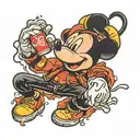 Mickey mouse snorting coke tattoo design idea