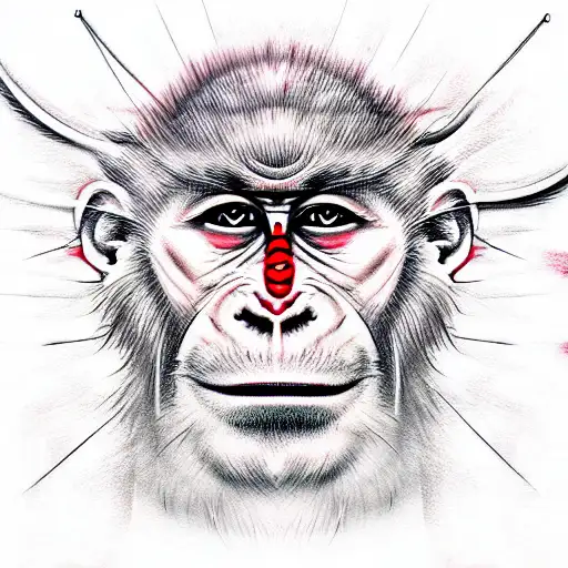 Samurai Monkey tattoo design idea