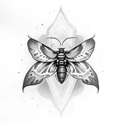 death moth flying out of coffin tattoo design idea