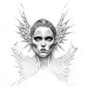 fallen angel tattoo design idea