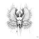 fallen angel tattoo design idea