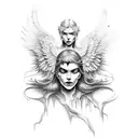 fallen angel tattoo design idea