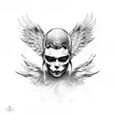 fallen angel tattoo design idea