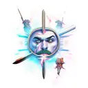 pale swordsman tattoo design idea