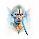 pale swordsman tattoo design idea