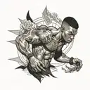 muscular black boy on runway  tattoo design idea