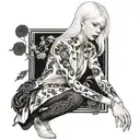 albino girl on runway  tattoo design idea