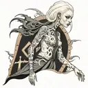 albino girl on runway  tattoo design idea