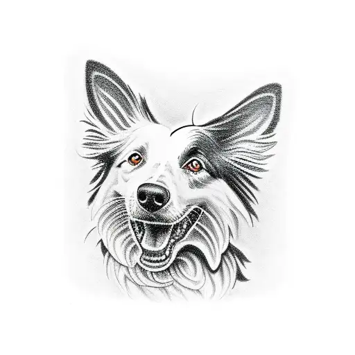 border collie cheep tattoo design idea