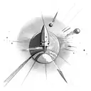 rocket and planet tattoo design idea