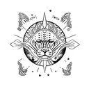 LEO SUN BLESSED tattoo design idea