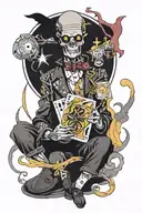 fool from tarot card cyberpunk style tattoo tattoo design idea