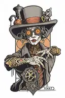 fool from tarot card cyberpunk style tattoo tattoo design idea