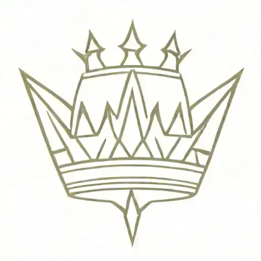  5 point  Kings crown tattoo design idea