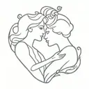 victorian lesbians tattoo design idea