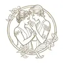 victorian lesbians tattoo design idea