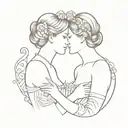 victorian lesbians tattoo design idea