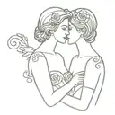 victorian lesbians tattoo design idea