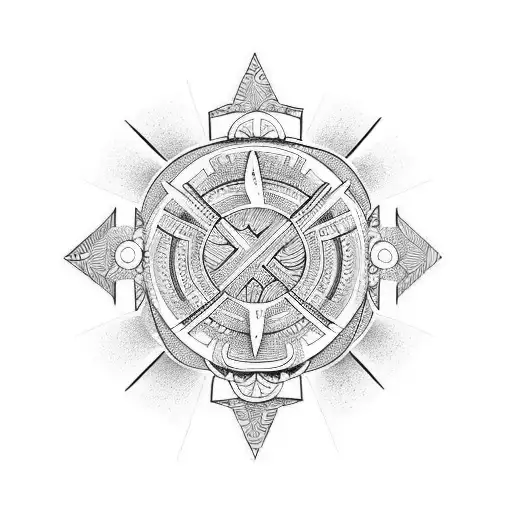tribal cross cover-up tattoo design idea