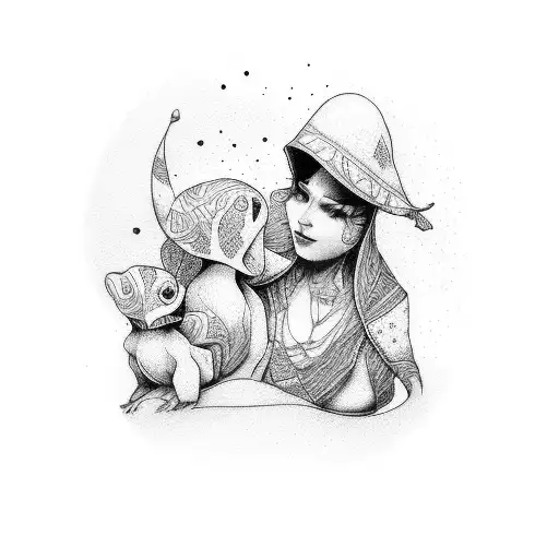 mother and two sons tattoo design idea