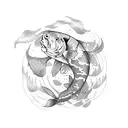 koi Fisch jing jang tattoo design idea