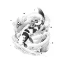 koi Fisch jing jang tattoo design idea