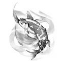 koi Fisch jing jang tattoo design idea