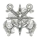 anchor cross bird tattoo design idea
